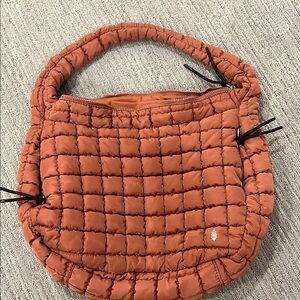Free people quilted carryall tote in dusty rose